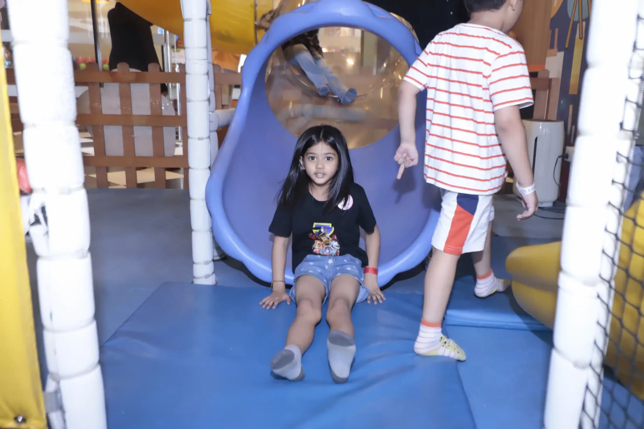 Colourful tube slide at Tingaland Noida